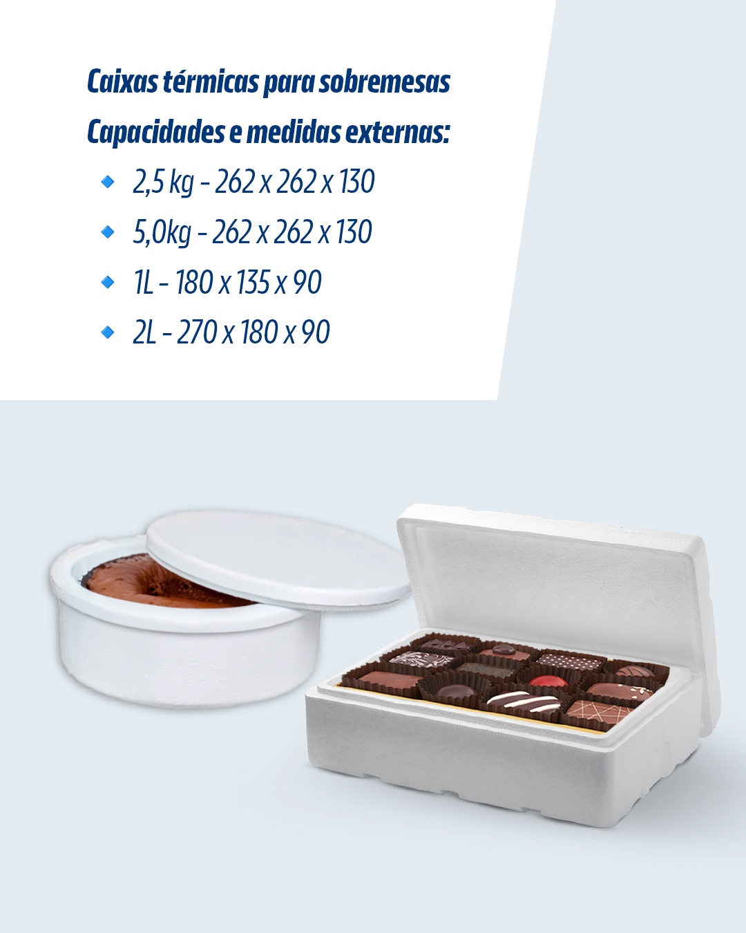 Caixas térmicas para sobremesas

